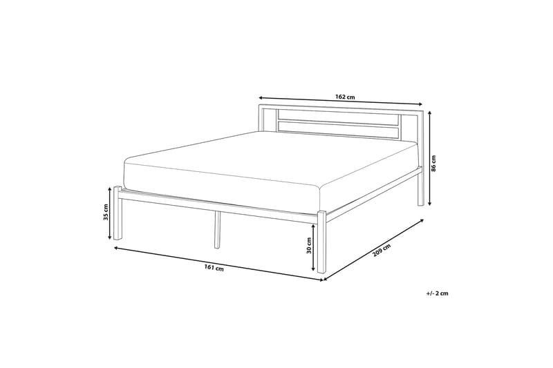 Cusset Dobbeltseng 160 | 200 cm - Svart - Rammeseng