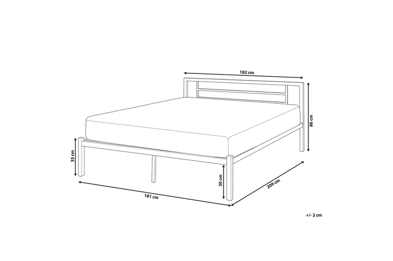 Cusset Dobbeltseng 180 | 200 cm - Svart - Møbler - Senger - Rammeseng