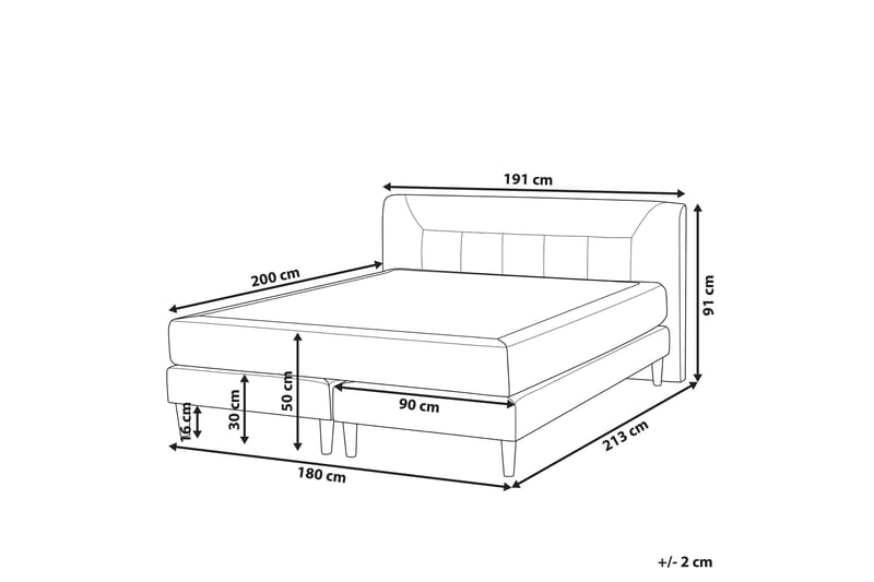 Dobbeltseng 180 x 200 cm fløyel grå MARQUISE - Grå - Møbler - Senger - Rammeseng