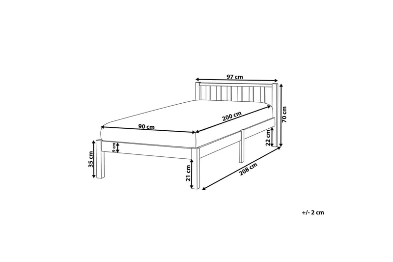 Dobbeltseng FLORAC 90 x 200 cm hvit - Hvit - Møbler - Senger - Rammeseng