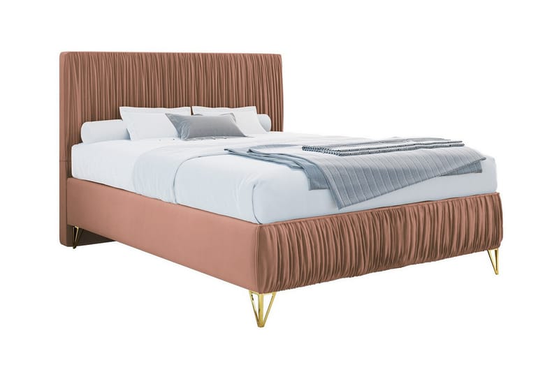 Gortin Rammeseng 120x200 cm - Rosa/Beige - Møbler - Senger - Rammeseng