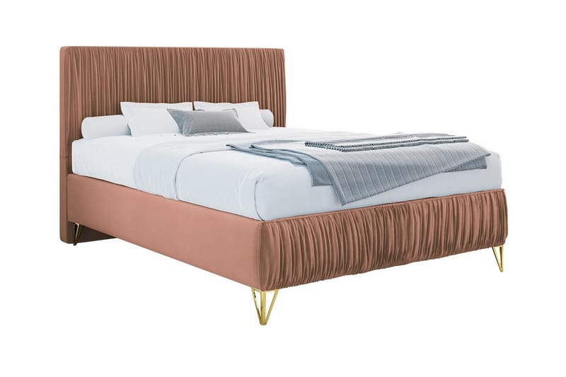 Gortin Rammeseng 140x200 cm - Rosa/Beige - Møbler - Senger - Rammeseng