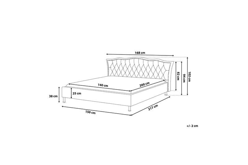 Metz Dobbeltseng 140 | 200 cm - Grå - Møbler - Senger - Rammeseng