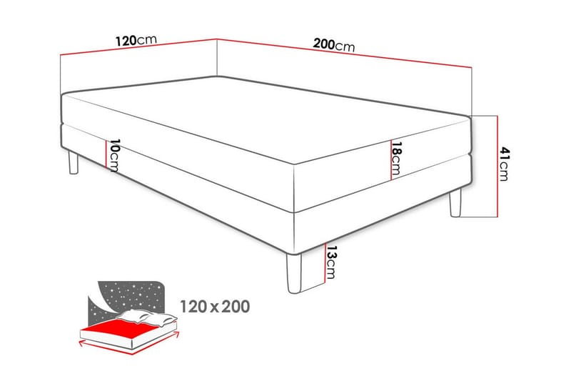 Midfeld Sengeramme 120x200 cm - Beige - Møbler - Senger - Rammeseng