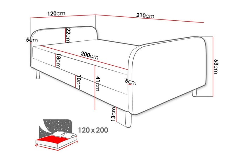 Midfeld Sengeramme 120x200 cm - Rosa - Møbler - Senger - Rammeseng