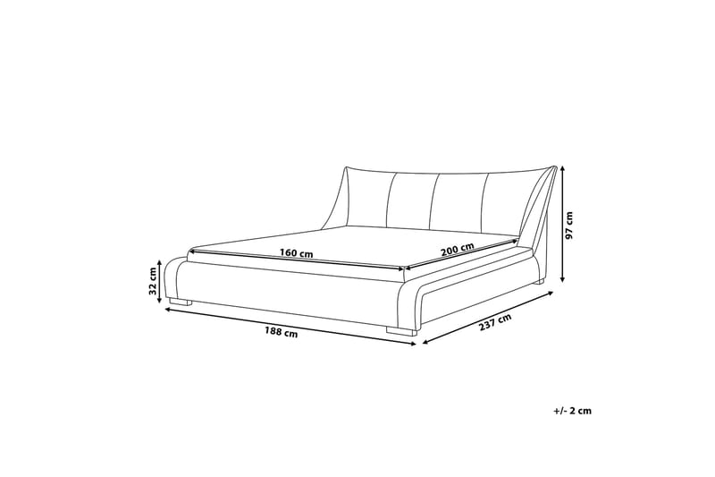 Nantes Dobbeltseng 160 | 200 cm - Grå - Møbler - Senger - Rammeseng