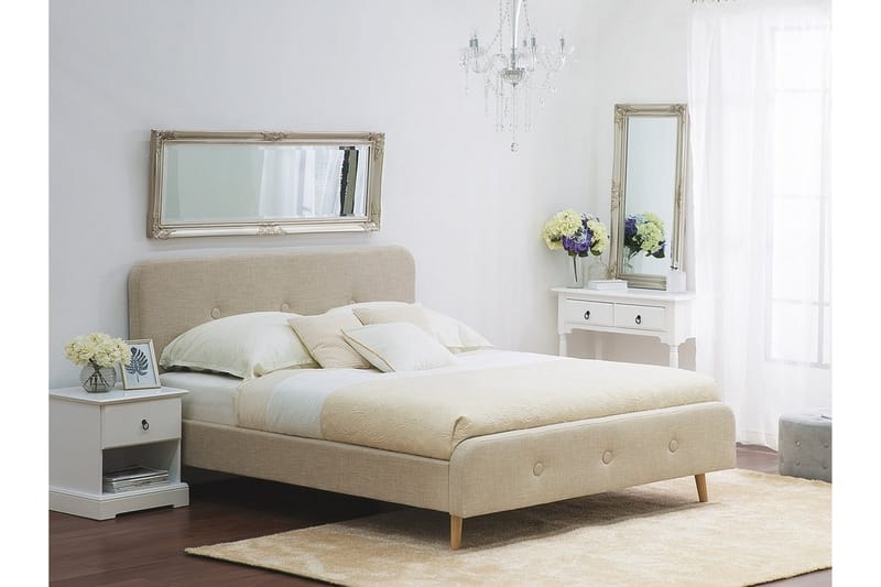 Rennes Dobbeltseng 180 | 200 cm - Beige - Rammeseng