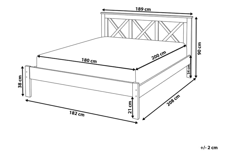 Tannay Dobbeltseng 180 | 200 cm - Hvit - Møbler - Senger - Rammeseng