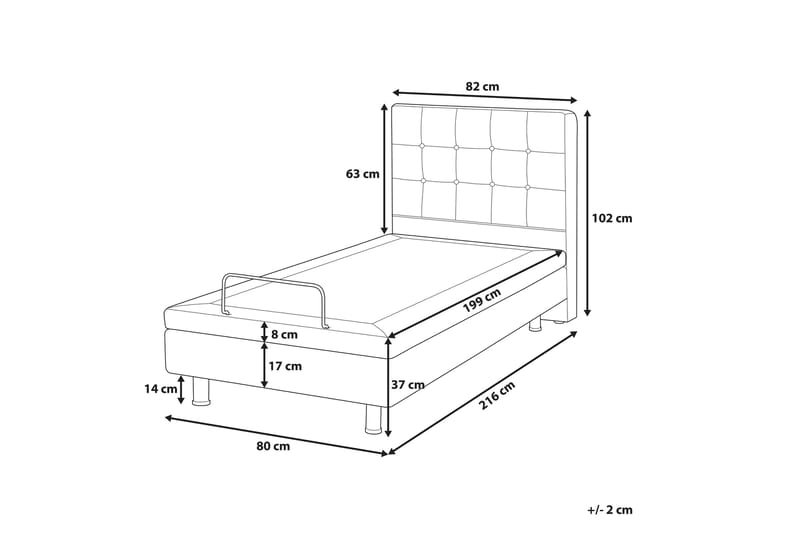 Kabbebo Seng Regulerbar 80x200 cm - Beige - Møbler - Senger - Regulerbar seng