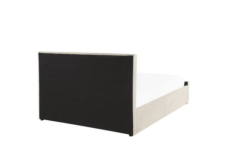 Saleux Oppbevaringsseng 140x200 cm - Fløyel/Beige - Seng med oppbevaring