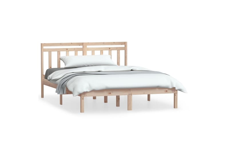 Sengeramme heltre 135x190 cm 4FT6 Double - Brun - Møbler - Senger - Sengeramme & sengestamme