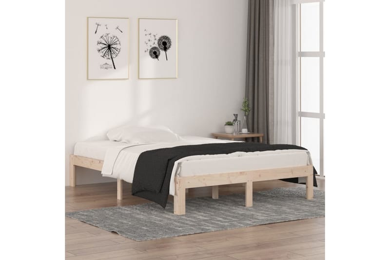 Sengeramme heltre 135x190 cm 4FT6 Double - Brun - Møbler - Senger - Sengeramme & sengestamme