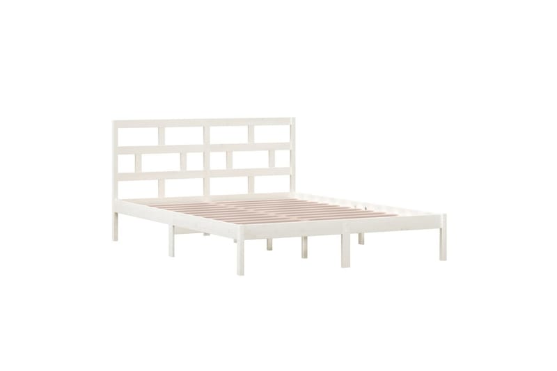 Sengeramme hvit heltre 150x200 cm 5FT King Size - Hvit - Møbler - Senger - Sengeramme & sengestamme