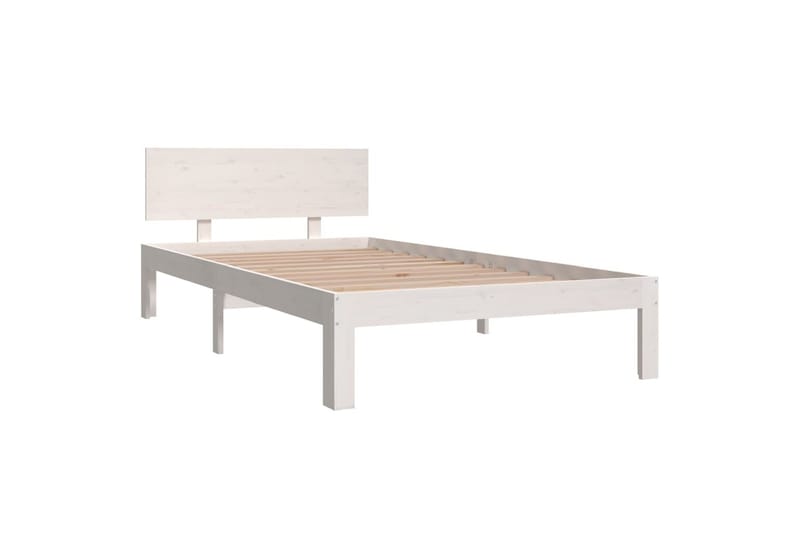 Sengeramme hvit heltre furu 100x200 cm - Hvit - Møbler - Senger - Sengeramme & sengestamme