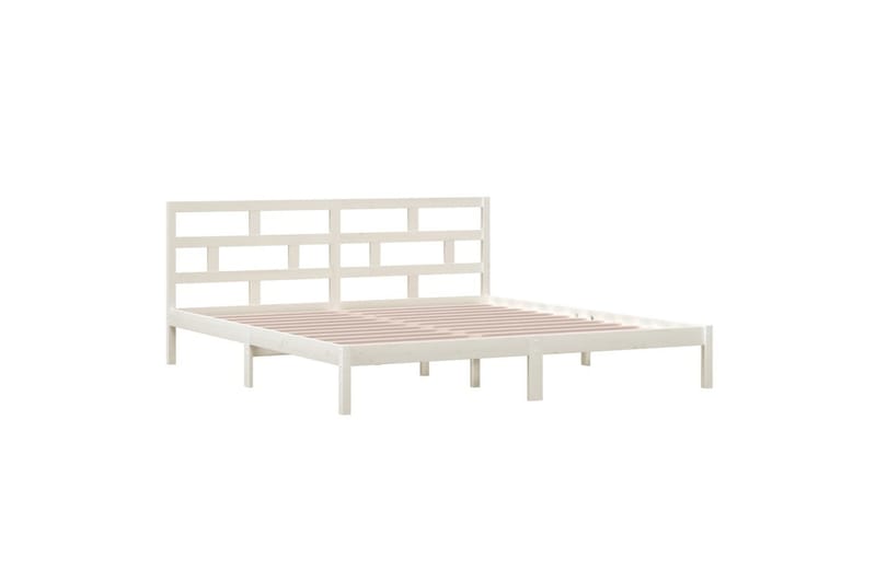 Sengeramme hvit heltre furu 140x190 cm - Hvit - Møbler - Senger - Sengeramme & sengestamme