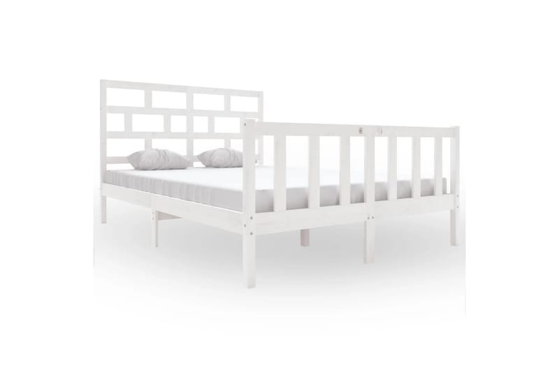 Sengeramme hvit heltre furu 150x200 cm 5FT King Size - Hvit - Møbler - Senger - Sengeramme & sengestamme