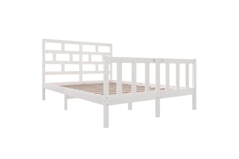 Sengeramme hvit heltre furu 150x200 cm 5FT King Size - Hvit - Møbler - Senger - Sengeramme & sengestamme