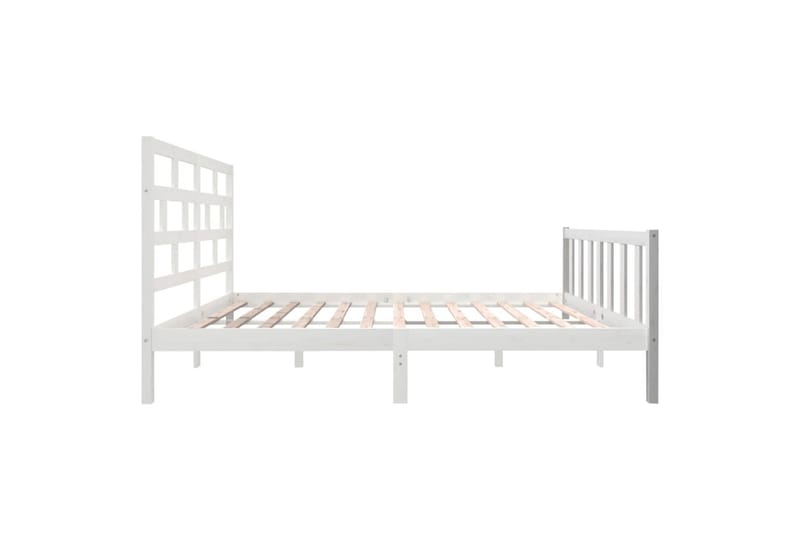 Sengeramme hvit heltre furu 150x200 cm 5FT King Size - Hvit - Møbler - Senger - Sengeramme & sengestamme