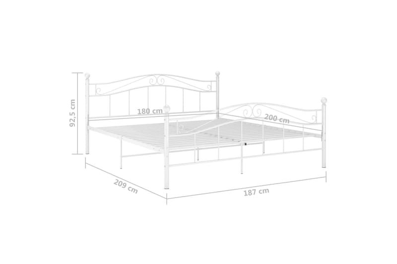 Sengeramme hvit metall 180x200 cm - Hvit - Møbler - Senger - Sengeramme & sengestamme