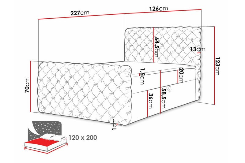 Almancil Sengeramme 120x200 cm - Svart - Møbler - Senger - Sengeramme & sengestamme