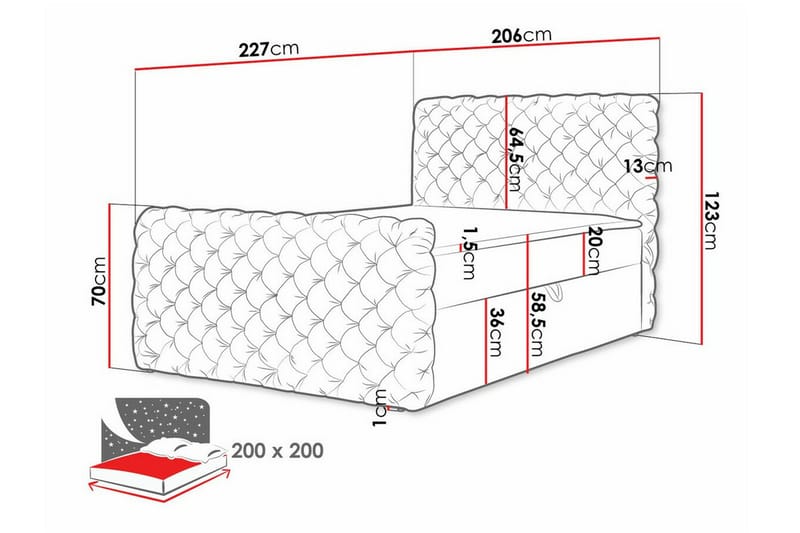 Almancil Sengeramme 200x200 cm - Brun - Møbler - Senger - Sengeramme & sengestamme