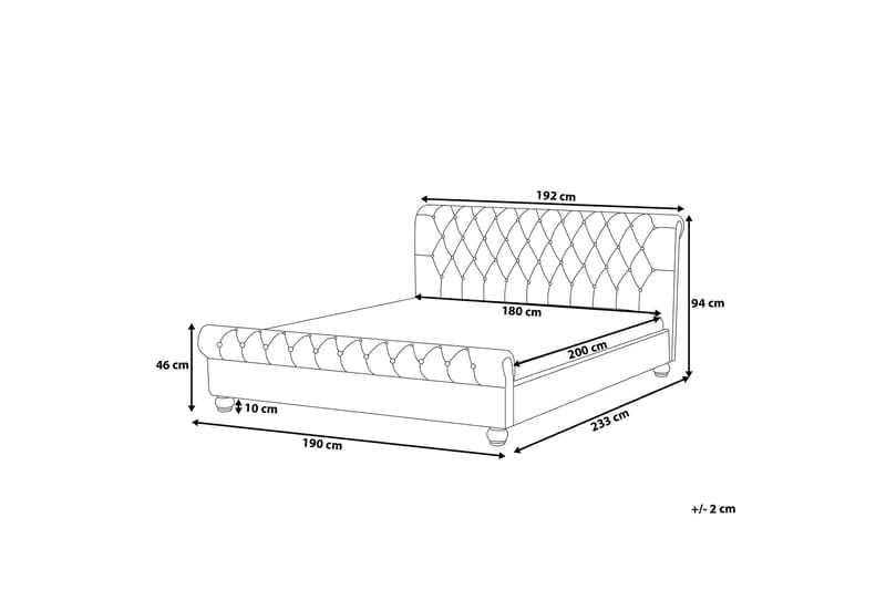 Avallon Dobbeltseng 180 | 200 cm - Svart - Møbler - Senger - Sengeramme & sengestamme