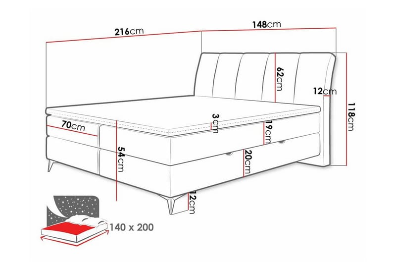 Aviemore Seng 140x200 cm - Beige - Møbler - Senger - Sengeramme & sengestamme