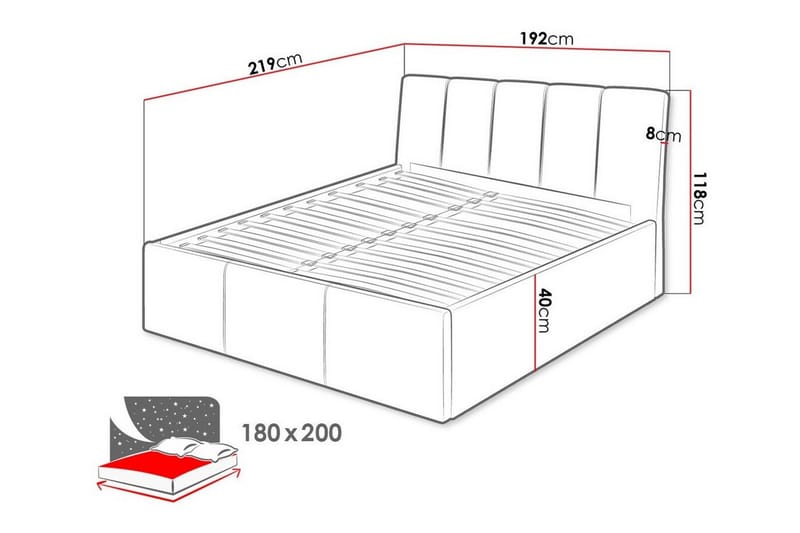 Aviemore Seng 180x200 cm - Beige - Møbler - Senger - Sengeramme & sengestamme