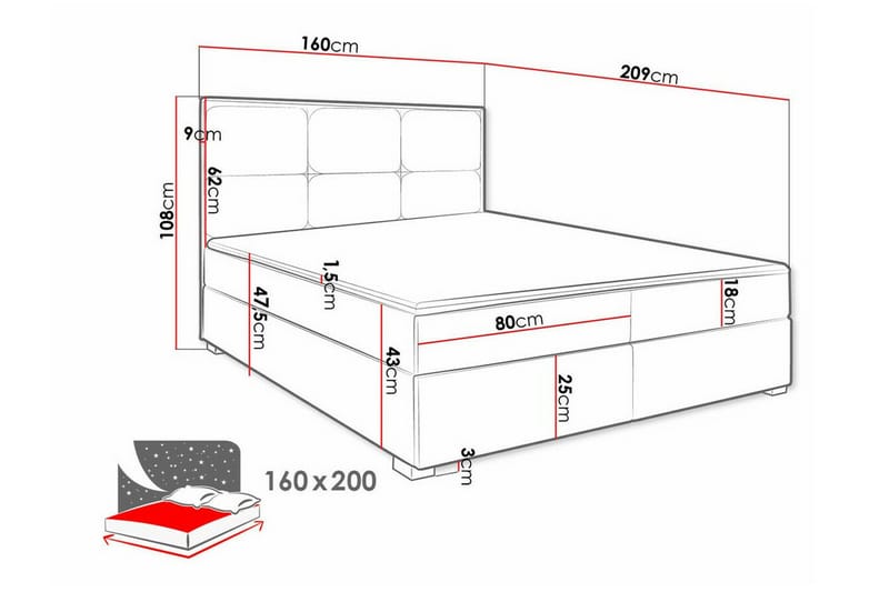 Bandon Sengeramme 160x200 cm - Beige - Møbler - Senger - Sengeramme & sengestamme