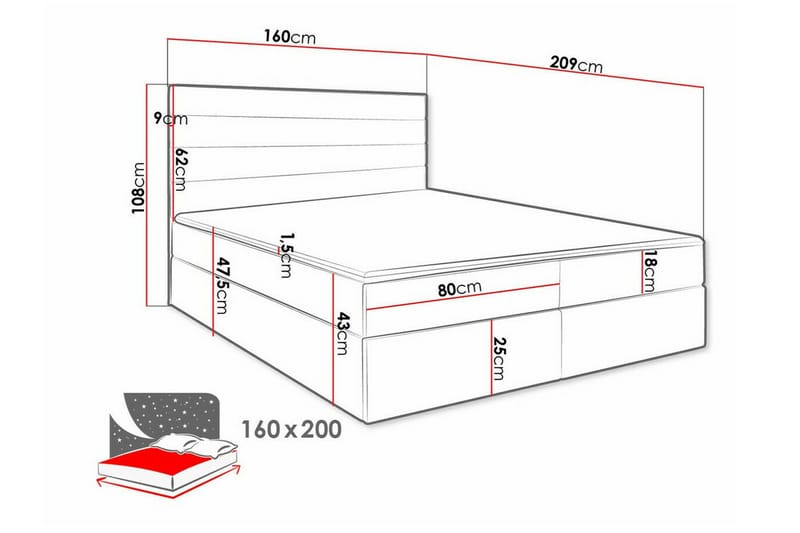 Bandon Sengeramme 160x200 cm - Beige - Møbler - Senger - Sengeramme & sengestamme