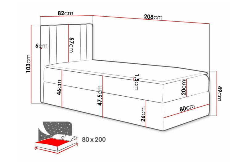 Betvallen Sengeramme 80x200 cm - Beige - Møbler - Senger - Sengeramme & sengestamme