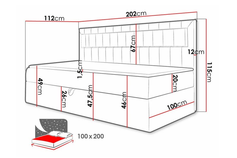 Boisdale Sengeramme 100x200 cm - Beige/Hvit - Møbler - Senger - Sengeramme & sengestamme