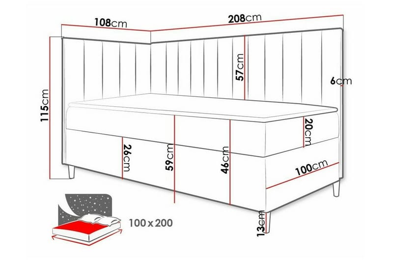 Boisdale Sengeramme 100x200 cm - Blå/Hvit - Møbler - Senger - Sengeramme & sengestamme