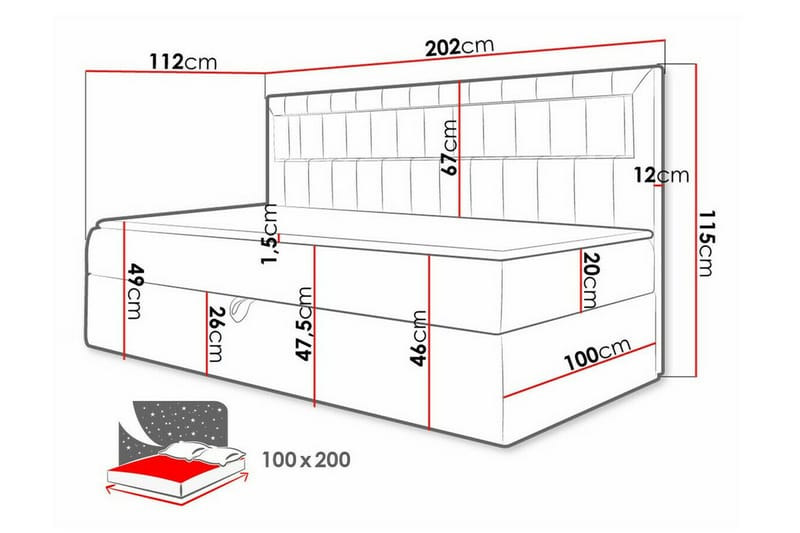 Boisdale Sengeramme 100x200 cm - Hvit/Grå - Møbler - Senger - Sengeramme & sengestamme