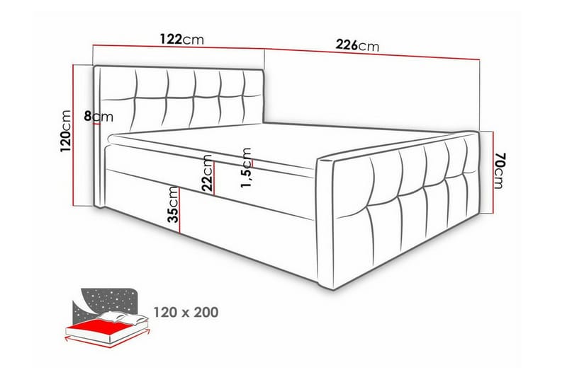 Boisdale Sengeramme 120x200 cm - Beige - Møbler - Senger - Sengeramme & sengestamme