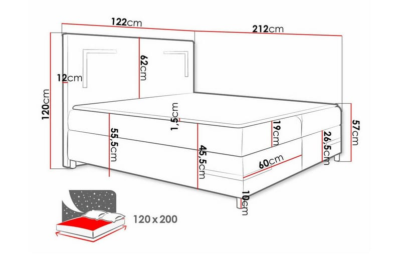 Boisdale Sengeramme 120x200 cm - Beige - Møbler - Senger - Sengeramme & sengestamme