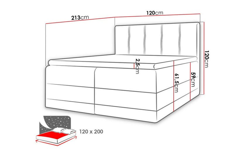 Boisdale Sengeramme 120x200 cm - Brun - Møbler - Senger - Sengeramme & sengestamme