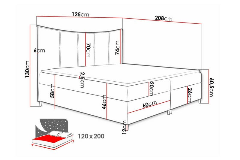 Boisdale Sengeramme 120x200 cm - Gul - Møbler - Senger - Sengeramme & sengestamme