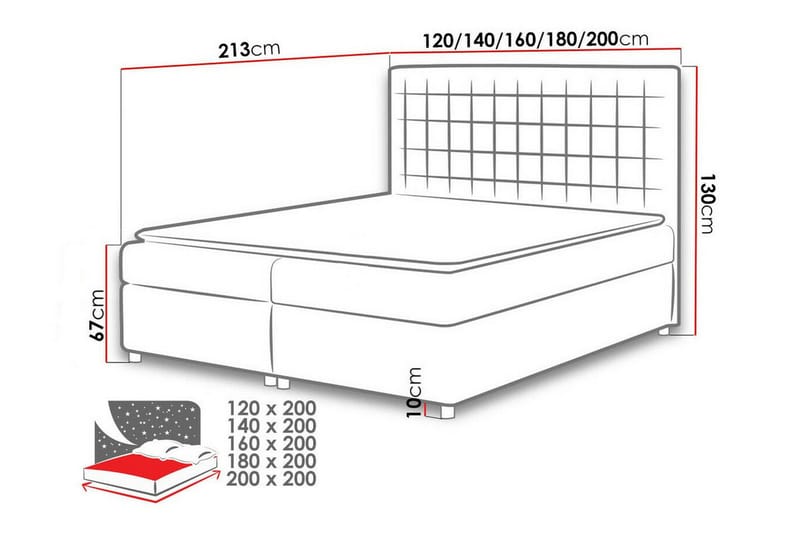 Boisdale Sengeramme 120x200 cm - Mørkegrå - Møbler - Senger - Sengeramme & sengestamme