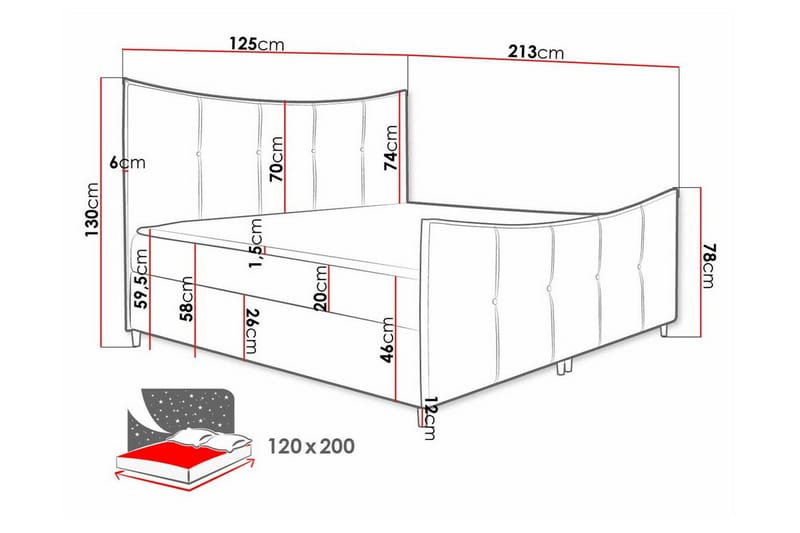 Boisdale Sengeramme 120x200 cm - Mørkegul - Møbler - Senger - Sengeramme & sengestamme