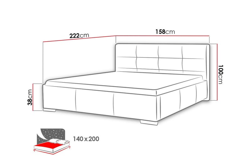 Boisdale Sengeramme 140x200 cm - Beige - Møbler - Senger - Sengeramme & sengestamme