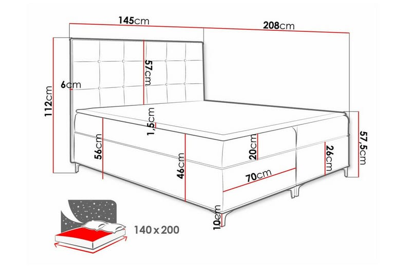 Boisdale Sengeramme 140x200 cm - Gul - Møbler - Senger - Sengeramme & sengestamme