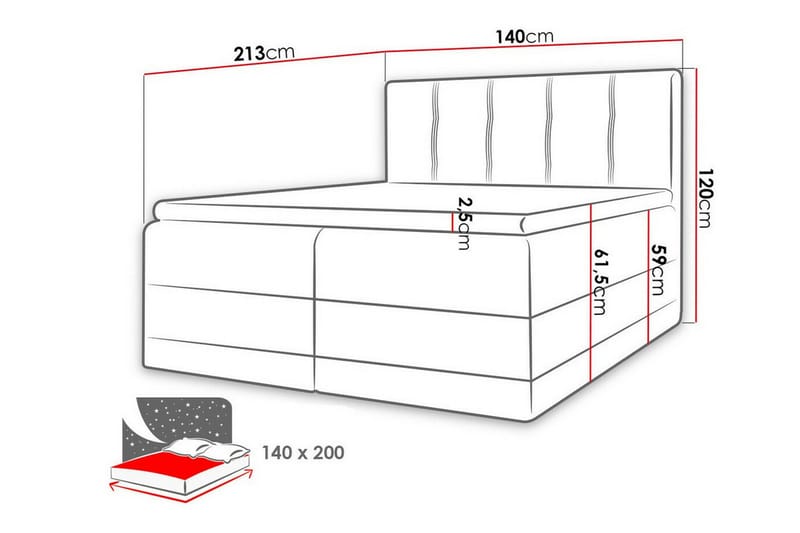 Boisdale Sengeramme 140x200 cm - Hvit - Møbler - Senger - Sengeramme & sengestamme