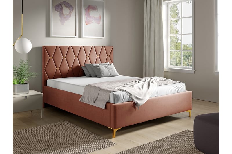 Boisdale Sengeramme 140x200 cm - Rosa/Beige - Sengeramme & sengestamme