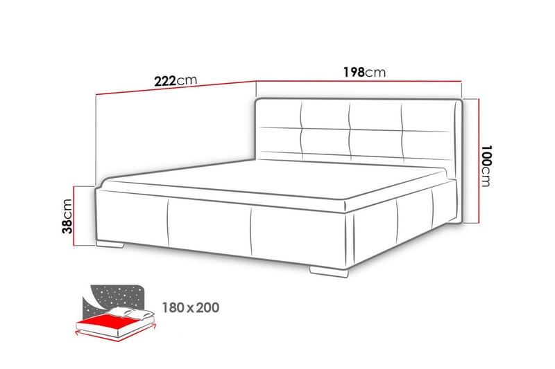 Boisdale Sengeramme 180x200 cm - Beige/Lys Beige - Møbler - Senger - Sengeramme & sengestamme