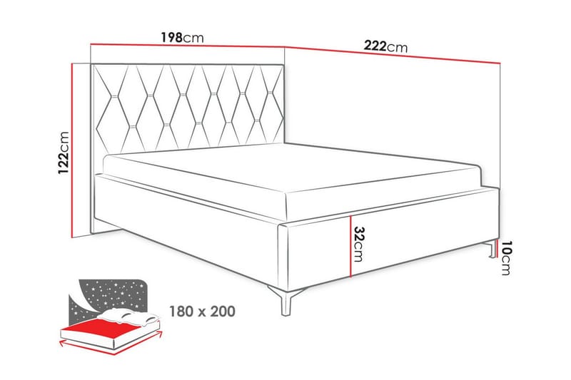 Boisdale Sengeramme 180x200 cm - Mørkegrønn - Møbler - Senger - Sengeramme & sengestamme