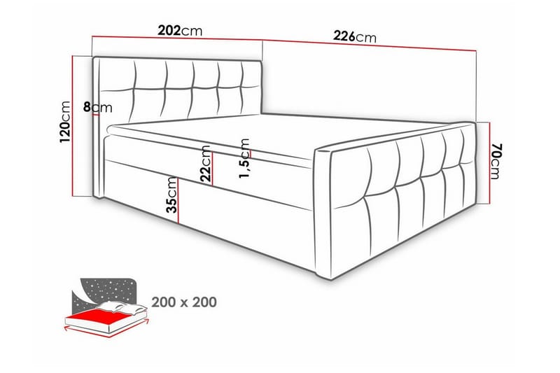 Boisdale Sengeramme 200x200 cm - Beige - Møbler - Senger - Sengeramme & sengestamme