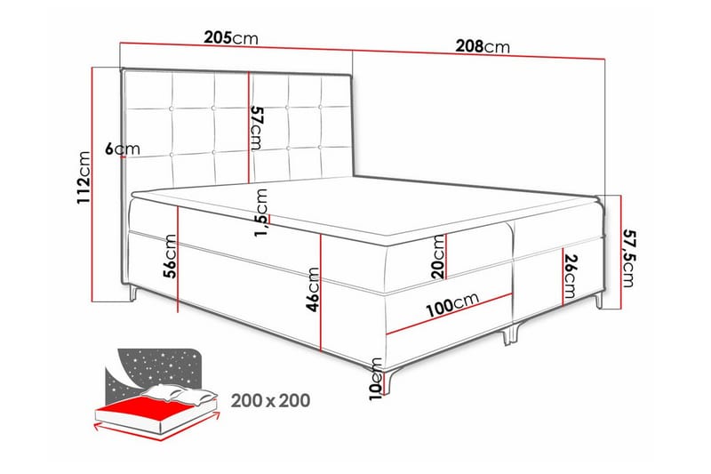 Boisdale Sengeramme 200x200 cm - Beige - Møbler - Senger - Sengeramme & sengestamme