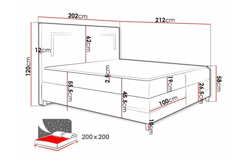 Boisdale Sengeramme 200x200 cm - Brun - Møbler - Senger - Sengeramme & sengestamme