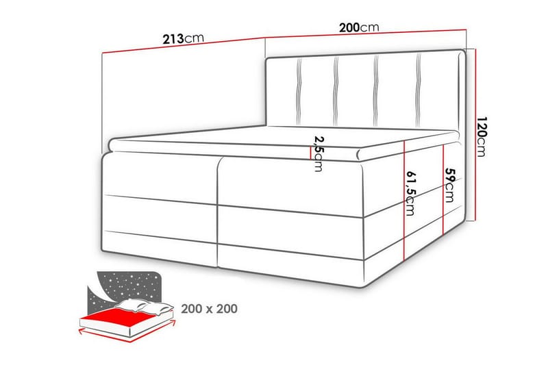 Boisdale Sengeramme 200x200 cm - Brun/Beige/Tre - Møbler - Senger - Sengeramme & sengestamme